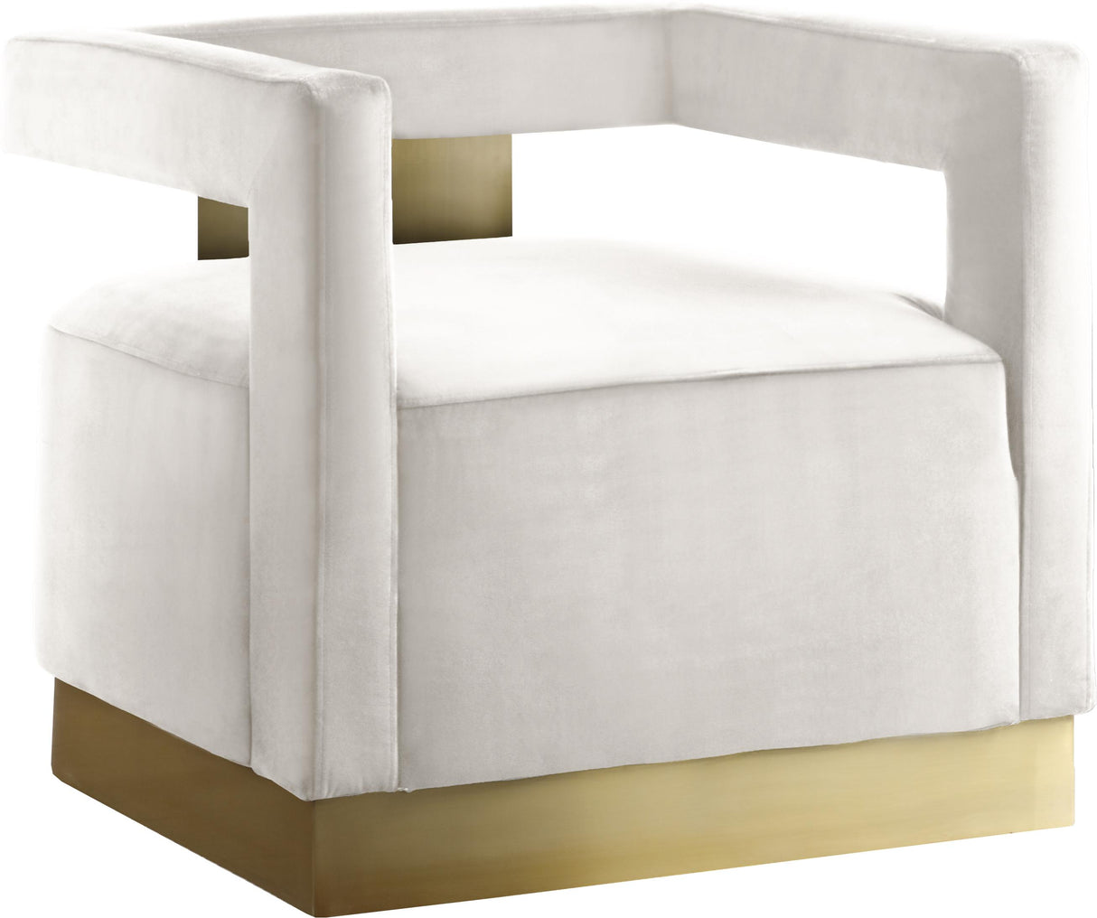 Armani Cream Velvet Accent Chair - galleria furniture outlet