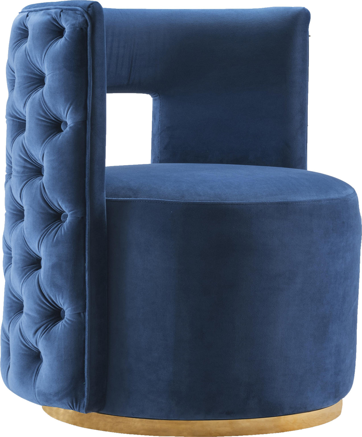 Theo Navy Velvet Accent Chair - galleria furniture outlet