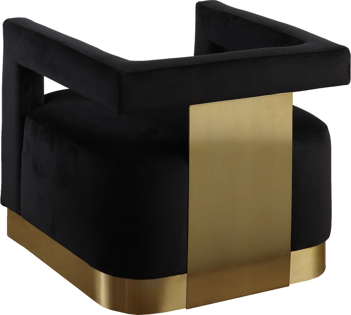 Armani Black Velvet Accent Chair - galleria furniture outlet