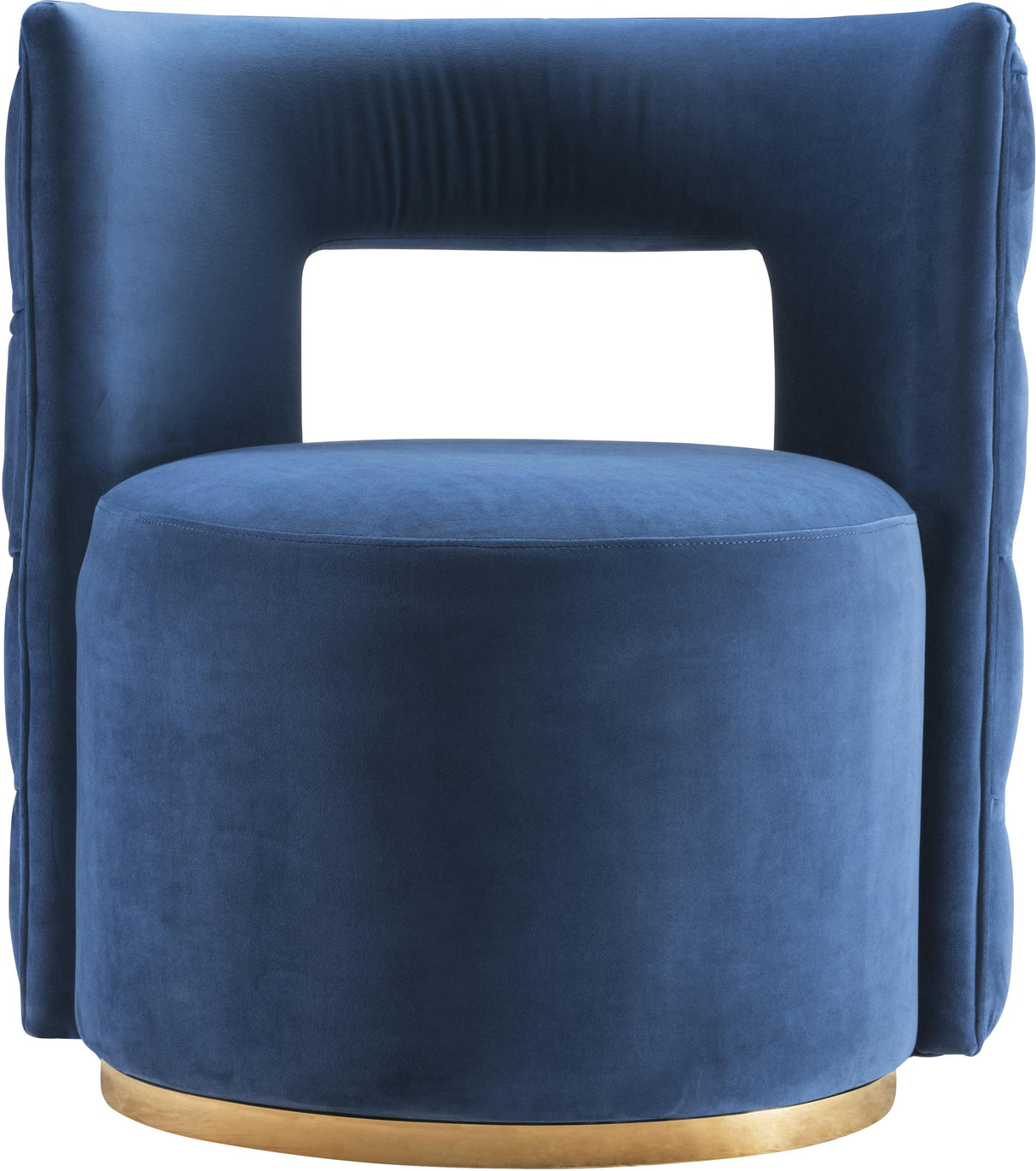 Theo Navy Velvet Accent Chair - galleria furniture outlet