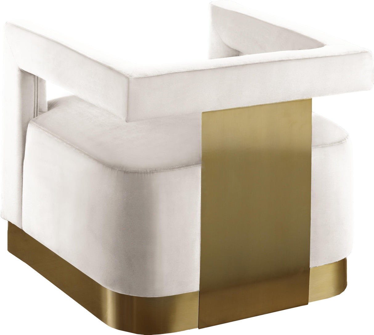 Armani Cream Velvet Accent Chair - galleria furniture outlet