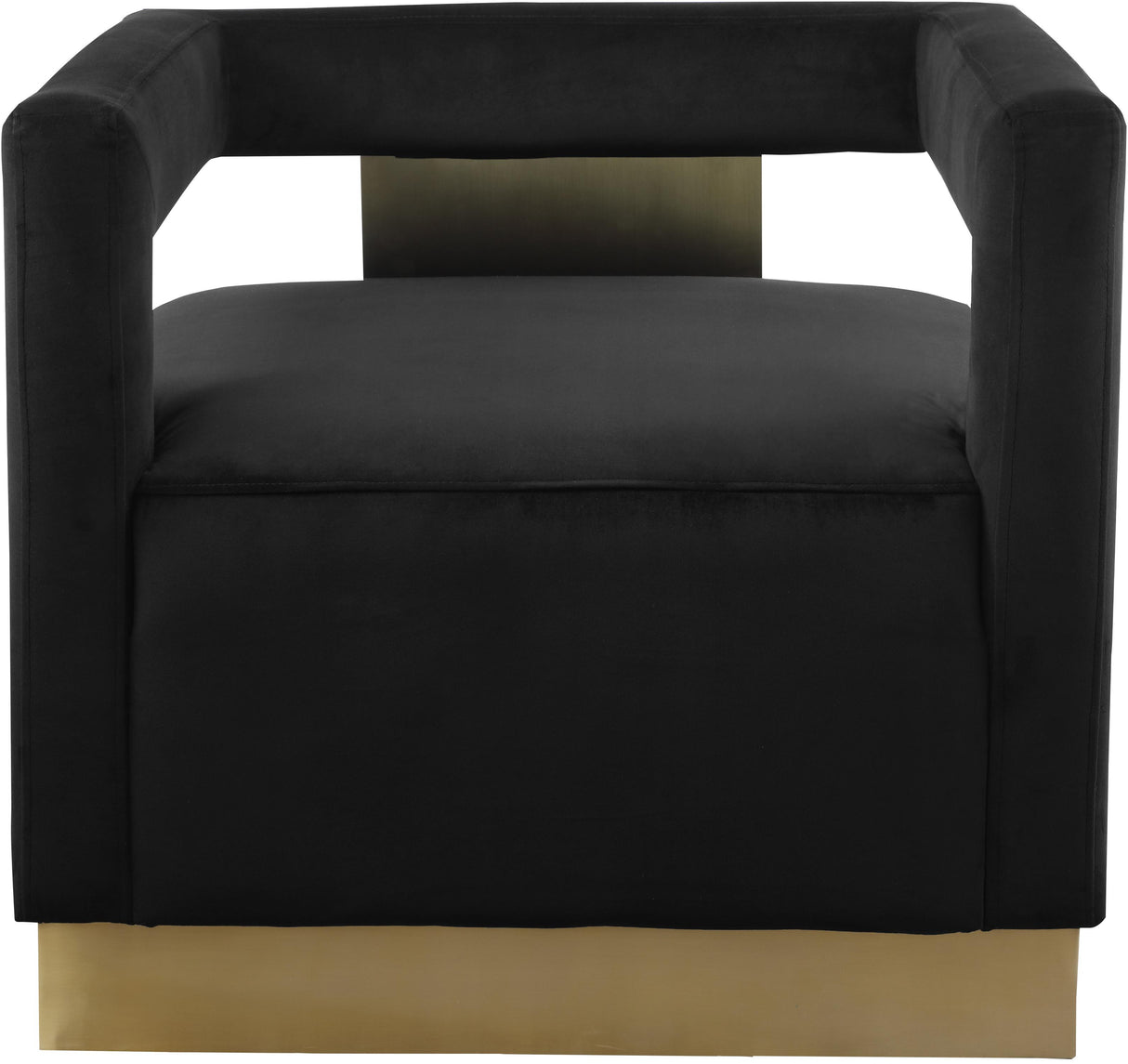 Armani Black Velvet Accent Chair - galleria furniture outlet
