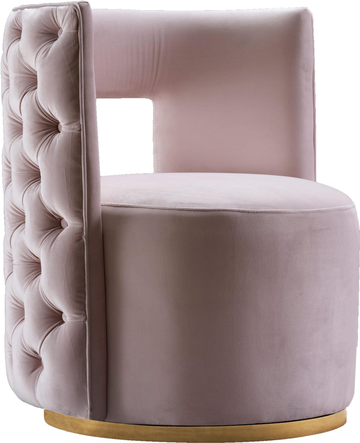 Theo Pink Velvet Accent Chair - galleria furniture outlet