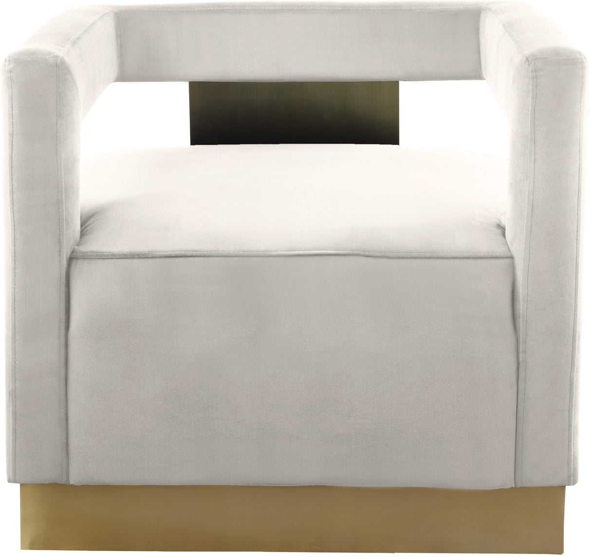 Armani Cream Velvet Accent Chair - galleria furniture outlet