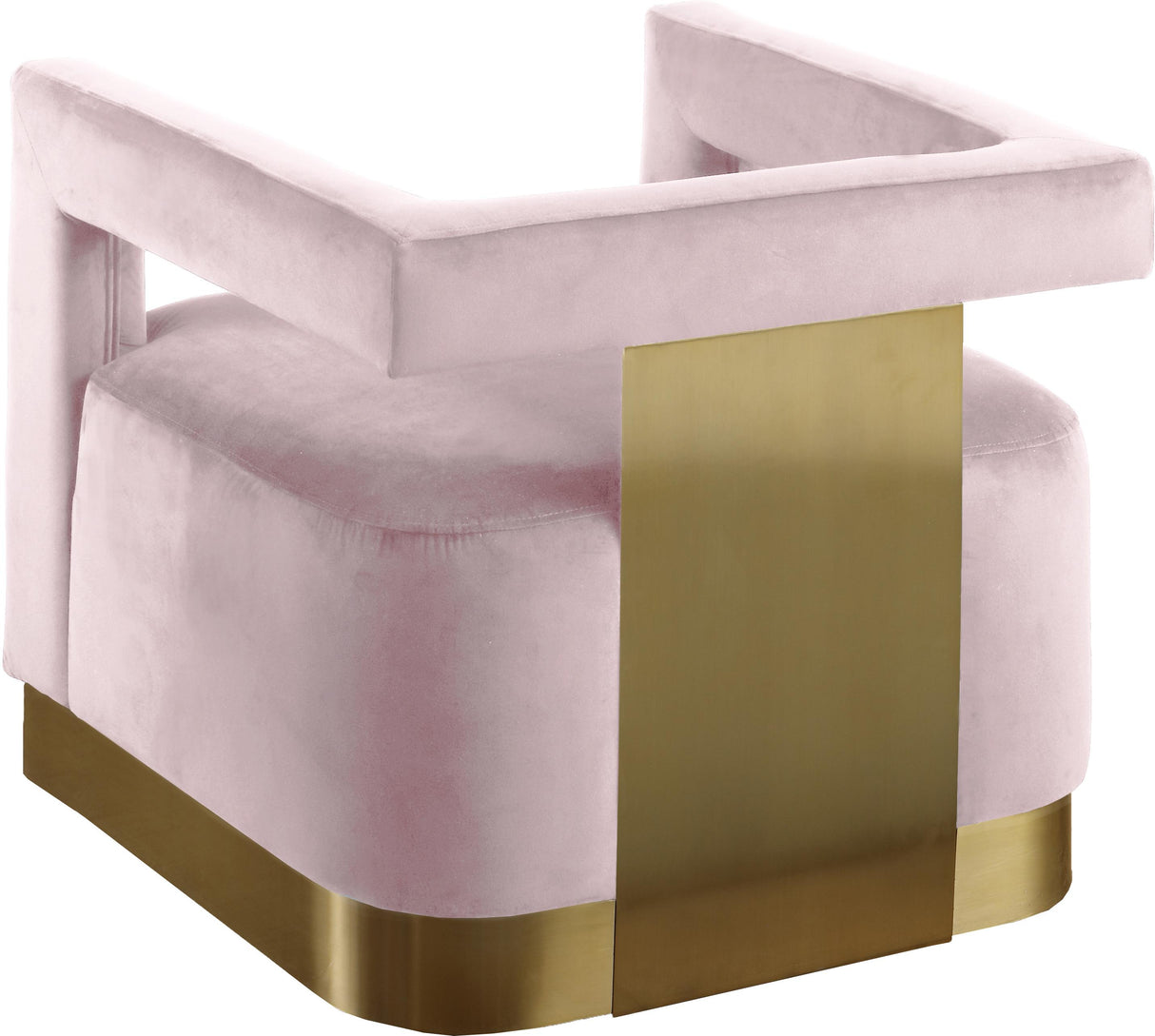 Armani Pink Velvet Accent Chair - galleria furniture outlet