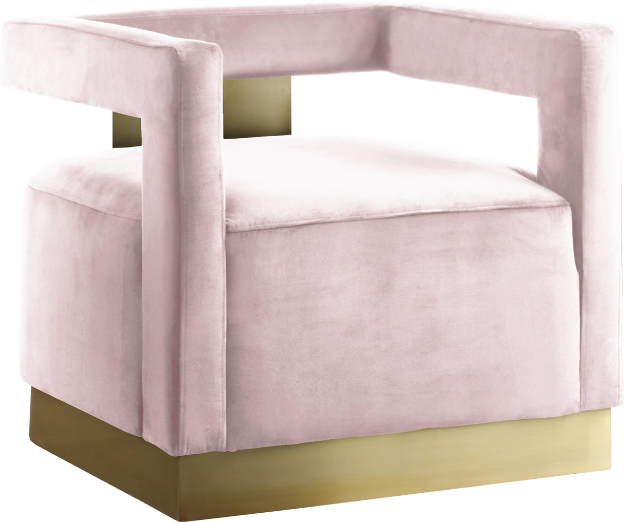 Armani Pink Velvet Accent Chair - galleria furniture outlet