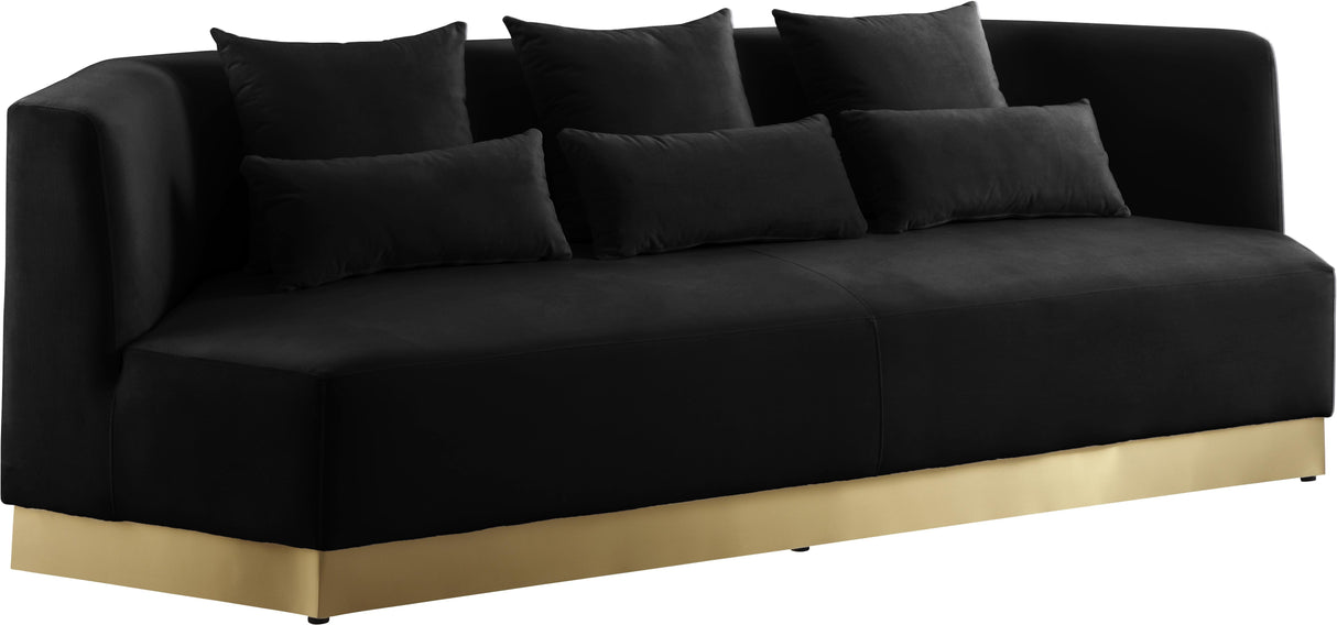 Marquis Black Velvet Sofa - galleria furniture outlet