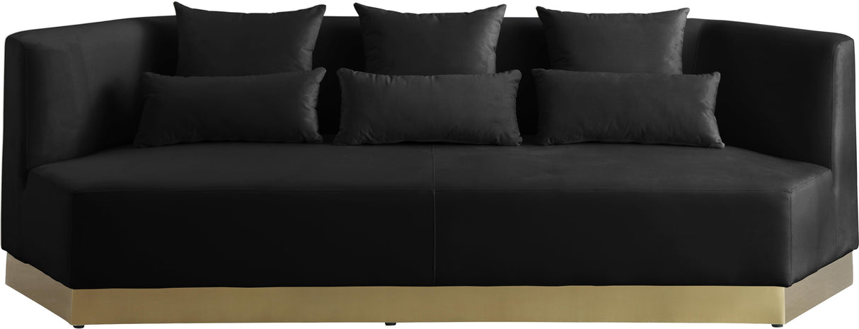 Marquis Black Velvet Sofa - galleria furniture outlet