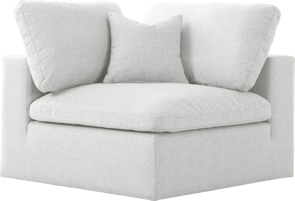 Serene Cream Linen Fabric Deluxe Cloud Corner Chair - galleria furniture outlet