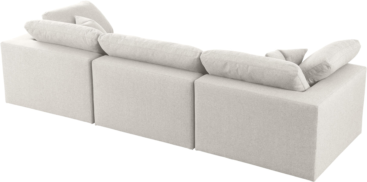 Serene Cream Linen Fabric Deluxe Cloud Modular Sofa - galleria furniture outlet