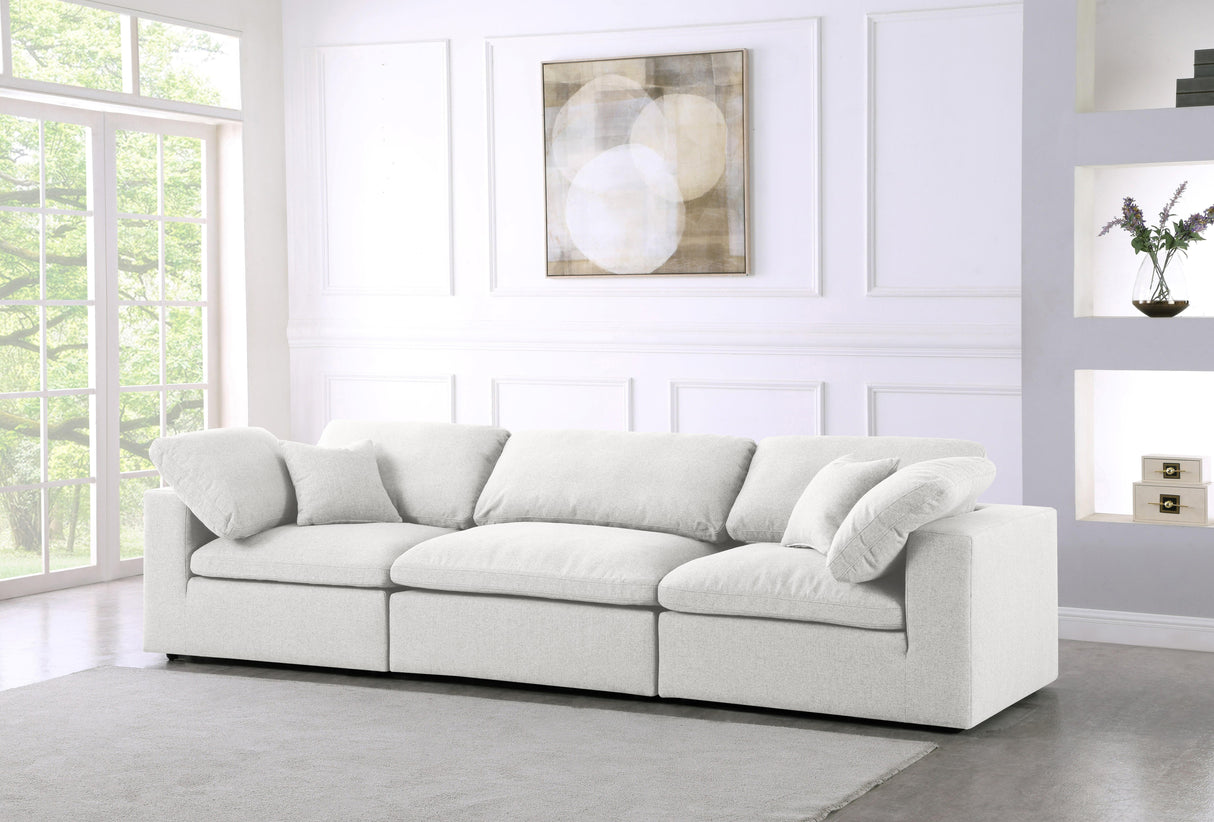 Serene Cream Linen Fabric Deluxe Cloud Modular Sofa - galleria furniture outlet
