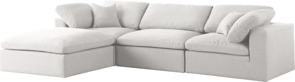 Serene Cream Linen Fabric Deluxe Cloud Modular Sectional - galleria furniture outlet