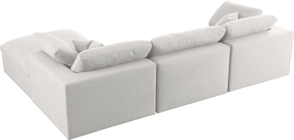Serene Cream Linen Fabric Deluxe Cloud Modular Sectional - galleria furniture outlet