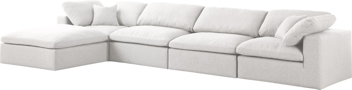 Serene Cream Linen Fabric Deluxe Cloud Modular Sectional - galleria furniture outlet