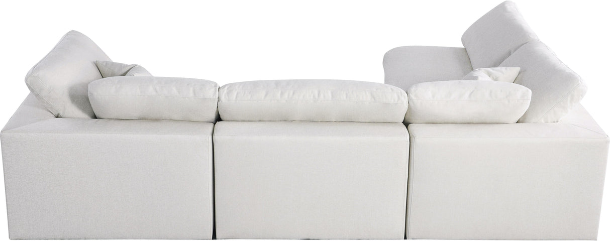Serene Cream Linen Fabric Deluxe Cloud Modular Sectional - galleria furniture outlet
