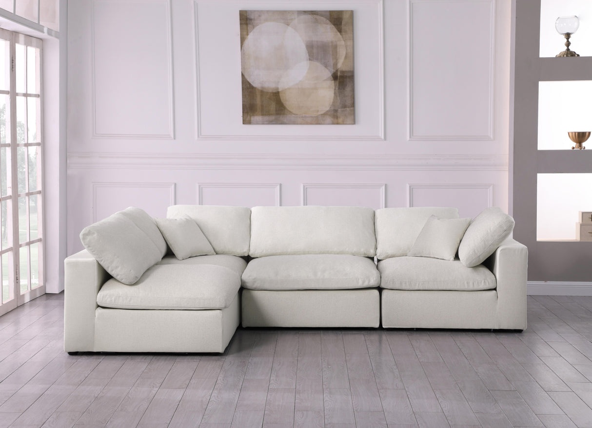 Serene Cream Linen Fabric Deluxe Cloud Modular Sectional - galleria furniture outlet
