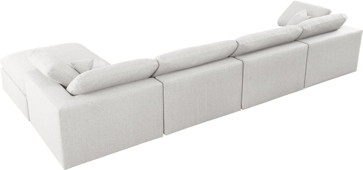 Serene Cream Linen Fabric Deluxe Cloud Modular Sectional - galleria furniture outlet