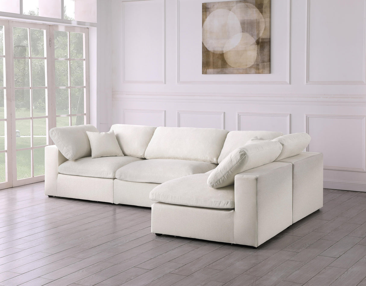 Serene Cream Linen Fabric Deluxe Cloud Modular Sectional - galleria furniture outlet