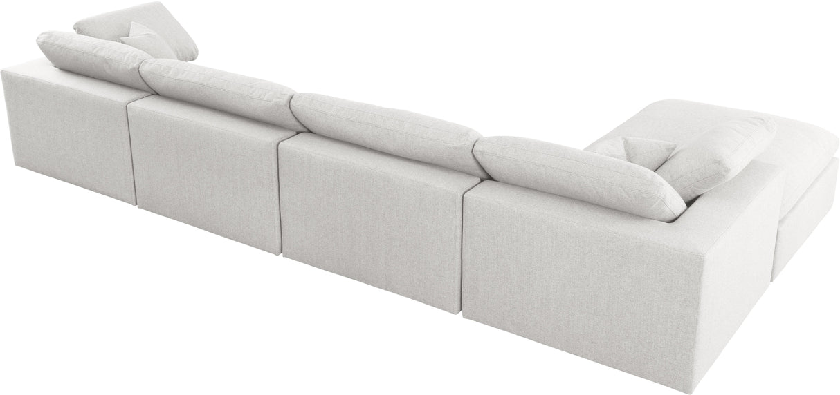Serene Cream Linen Fabric Deluxe Cloud Modular Sectional - galleria furniture outlet