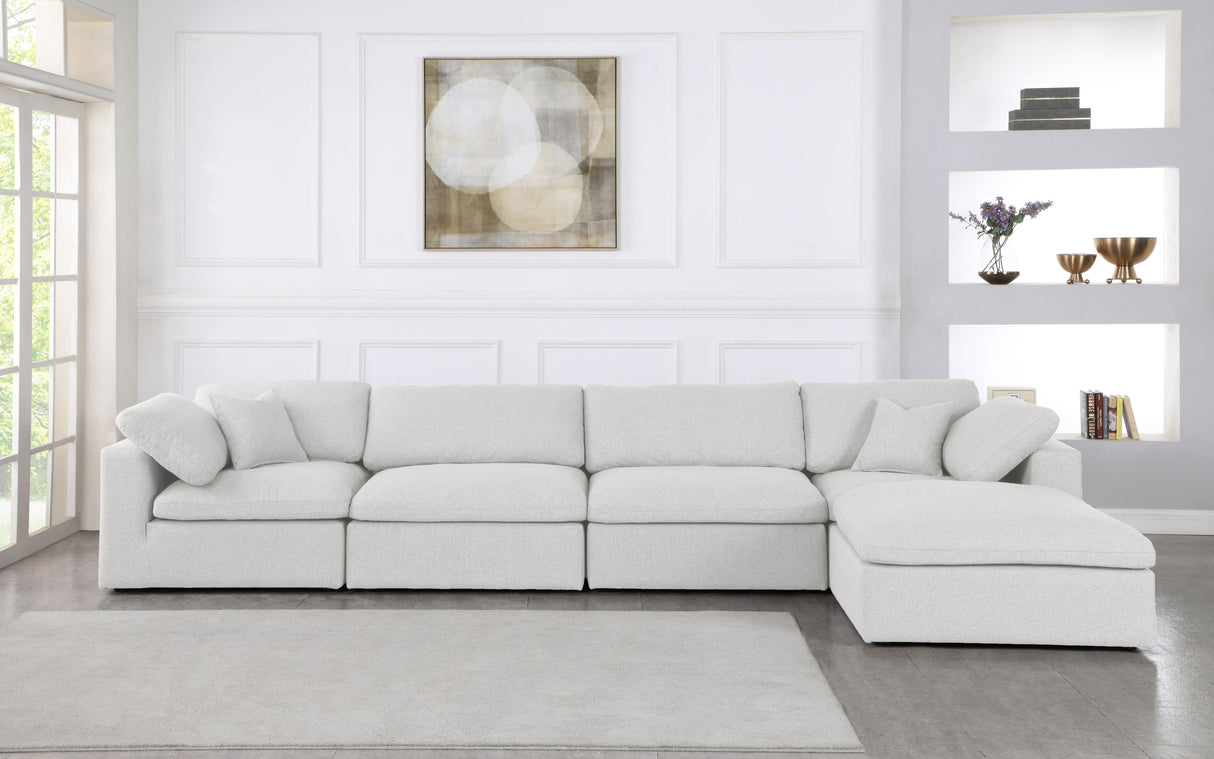 Serene Cream Linen Fabric Deluxe Cloud Modular Sectional - galleria furniture outlet