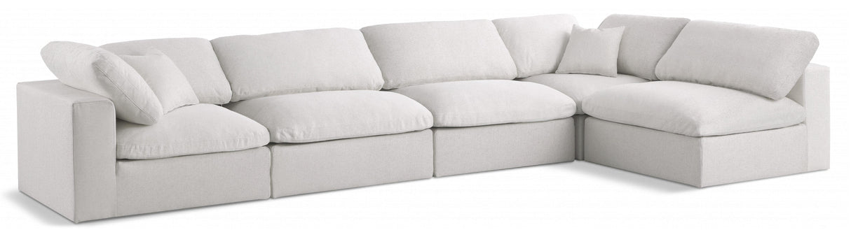 Serene Cream Linen Fabric Deluxe Cloud Modular Sectional - galleria furniture outlet