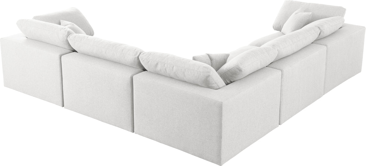Serene Cream Linen Fabric Deluxe Cloud Modular Sectional - galleria furniture outlet