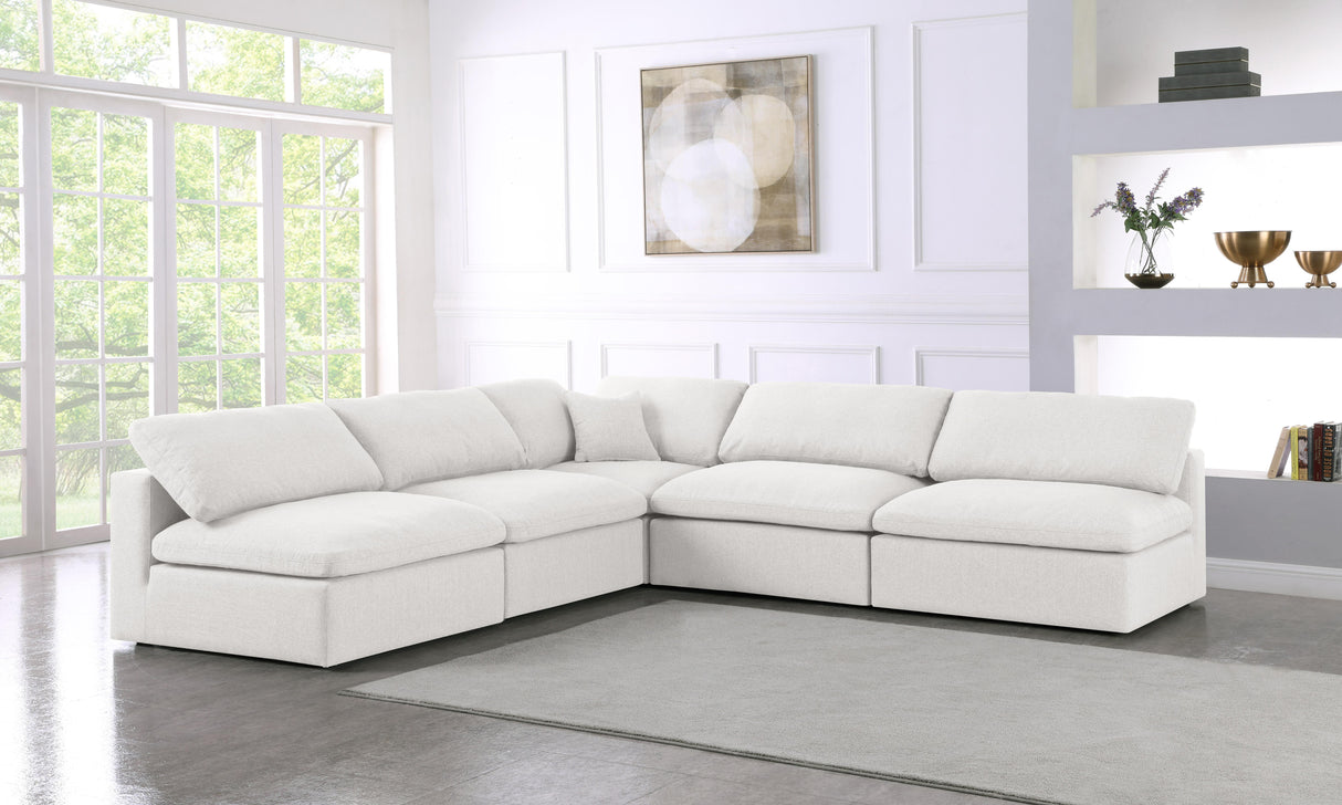 Serene Cream Linen Fabric Deluxe Cloud Modular Sectional - galleria furniture outlet