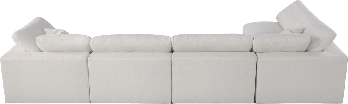 Serene Cream Linen Fabric Deluxe Cloud Modular Sectional - galleria furniture outlet