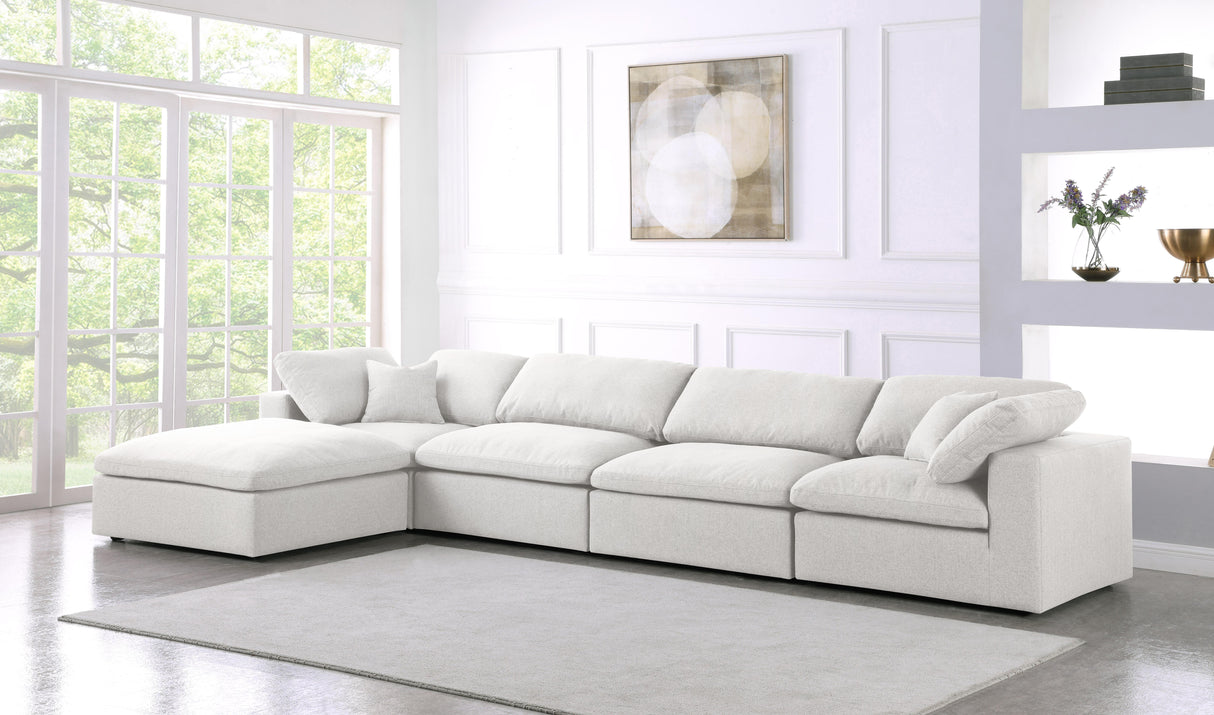 Serene Cream Linen Fabric Deluxe Cloud Modular Sectional - galleria furniture outlet