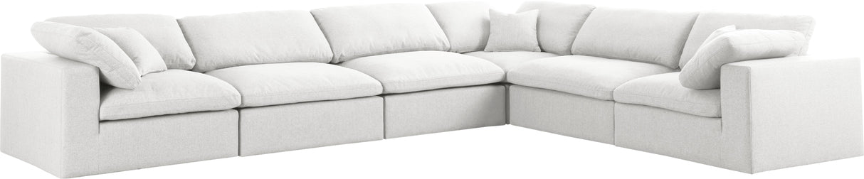 Serene Cream Linen Fabric Deluxe Cloud Modular Sectional - galleria furniture outlet