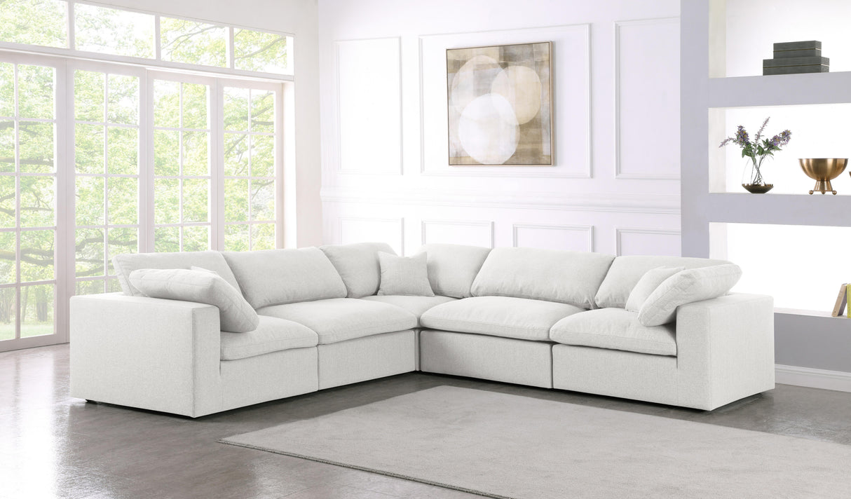 Serene Cream Linen Fabric Deluxe Cloud Modular Sectional - galleria furniture outlet