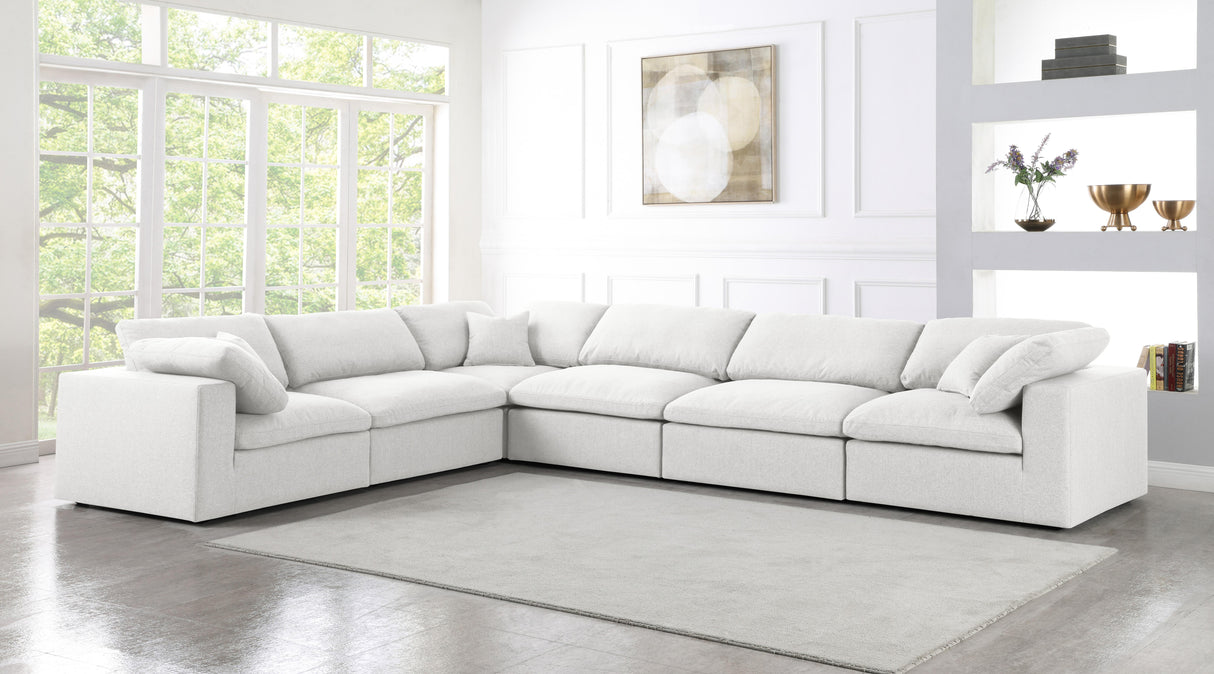 Serene Cream Linen Fabric Deluxe Cloud Modular Sectional - galleria furniture outlet