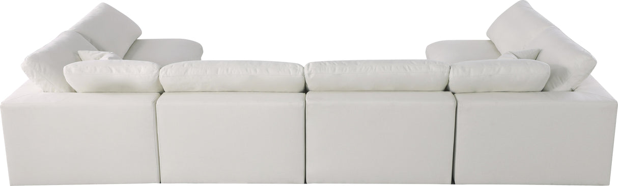 Serene Cream Linen Fabric Deluxe Cloud Modular Sectional - galleria furniture outlet