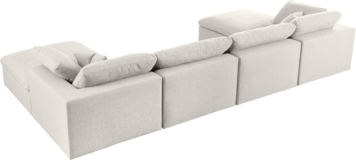 Serene Cream Linen Fabric Deluxe Cloud Modular Sectional - galleria furniture outlet