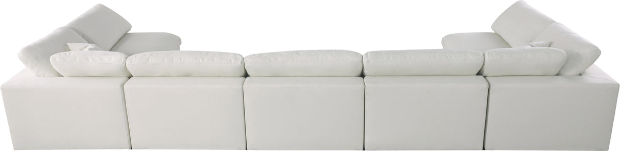 Serene Cream Linen Fabric Deluxe Cloud Modular Sectional - galleria furniture outlet