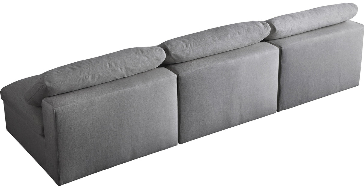 Serene Grey Linen Fabric Deluxe Cloud Modular Armless Sofa - galleria furniture outlet