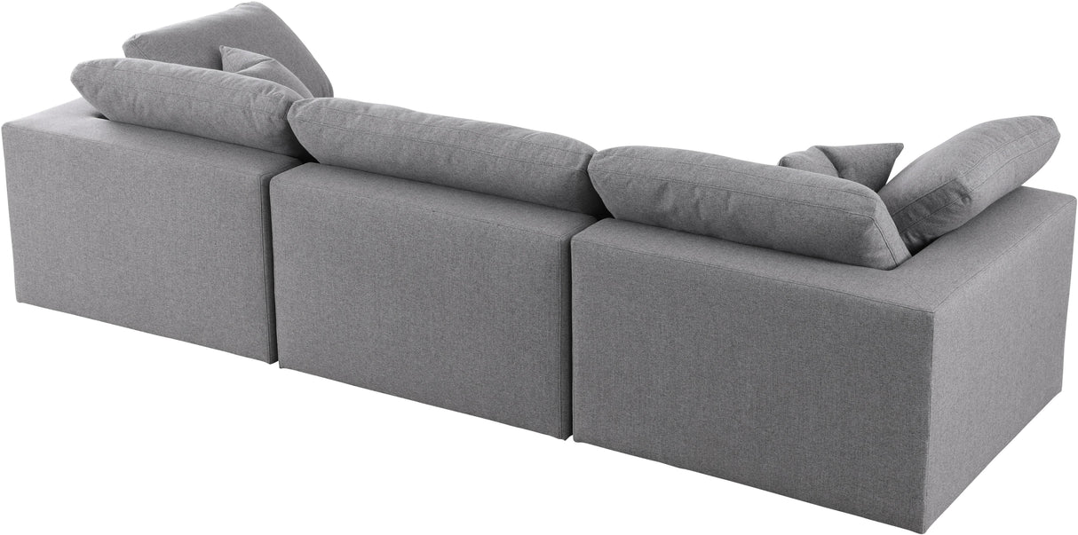 Serene Grey Linen Fabric Deluxe Cloud Modular Sofa - galleria furniture outlet