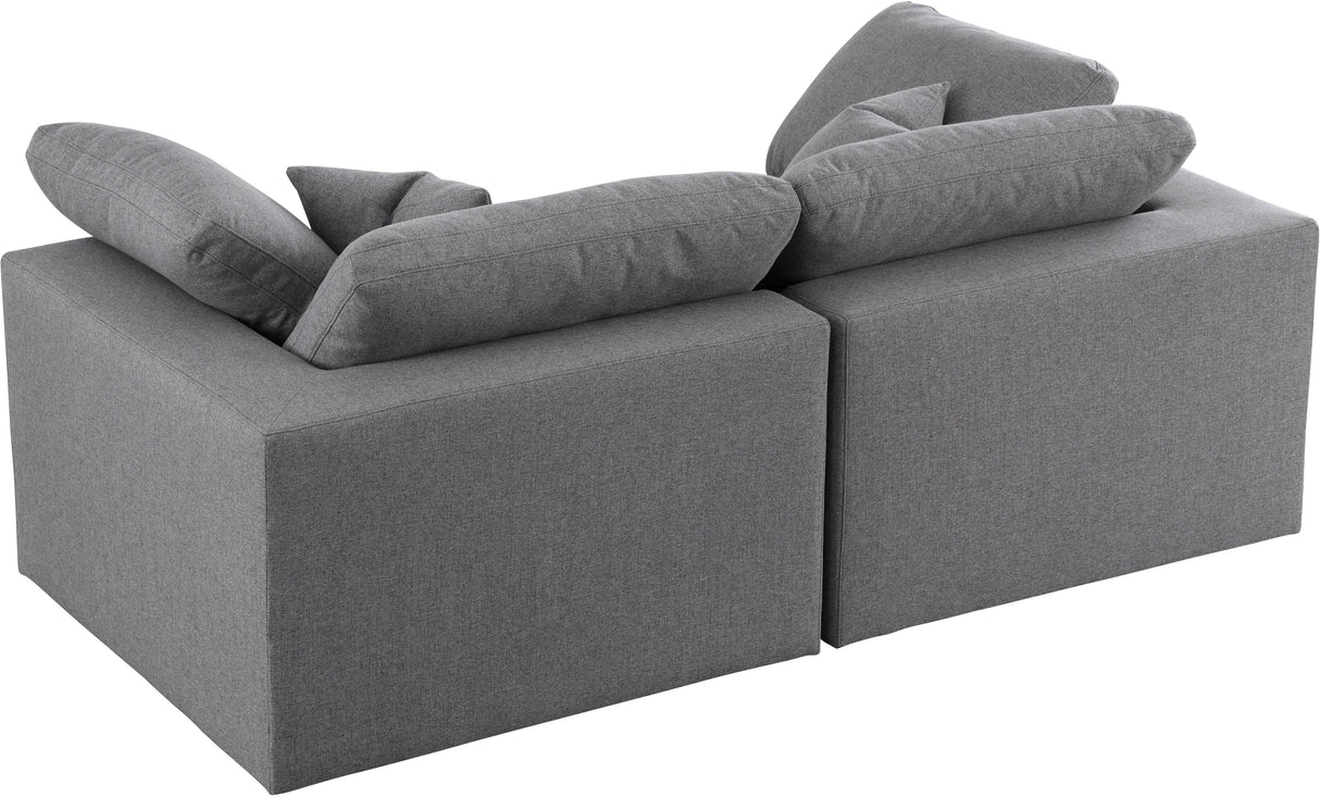Serene Grey Linen Fabric Deluxe Cloud Modular Sofa - galleria furniture outlet