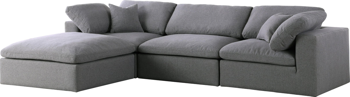 Serene Grey Linen Fabric Deluxe Cloud Modular Sectional - galleria furniture outlet