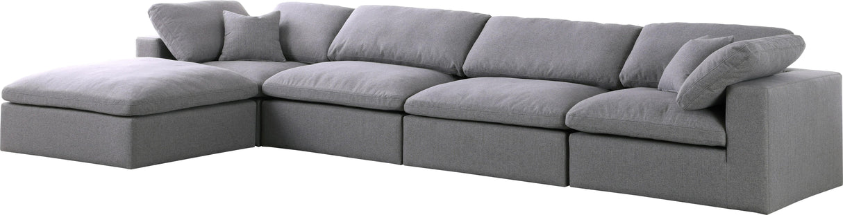 Serene Grey Linen Fabric Deluxe Cloud Modular Sectional - galleria furniture outlet