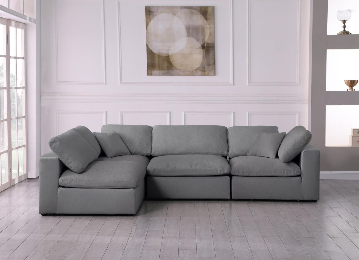 Serene Grey Linen Fabric Deluxe Cloud Modular Sectional - galleria furniture outlet
