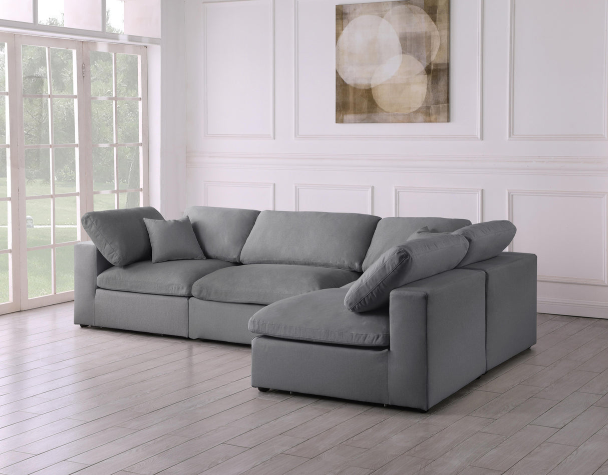 Serene Grey Linen Fabric Deluxe Cloud Modular Sectional - galleria furniture outlet