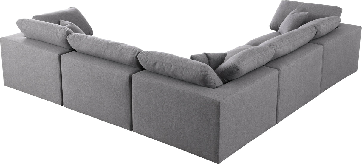 Serene Grey Linen Fabric Deluxe Cloud Modular Sectional - galleria furniture outlet