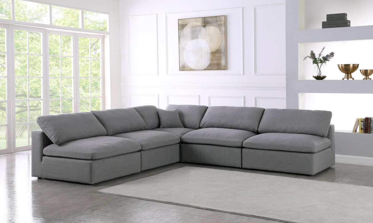 Serene Grey Linen Fabric Deluxe Cloud Modular Sectional - galleria furniture outlet