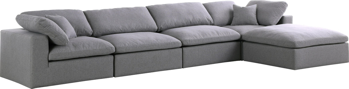 Serene Grey Linen Fabric Deluxe Cloud Modular Sectional - galleria furniture outlet