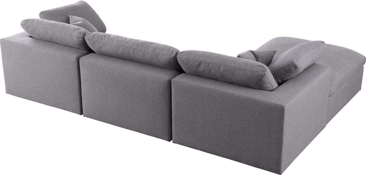 Serene Grey Linen Fabric Deluxe Cloud Modular Sectional - galleria furniture outlet