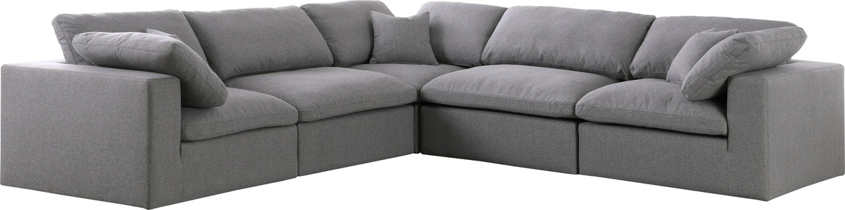 Serene Grey Linen Fabric Deluxe Cloud Modular Sectional - galleria furniture outlet