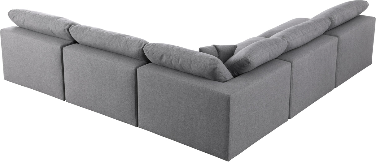 Serene Grey Linen Fabric Deluxe Cloud Modular Sectional - galleria furniture outlet