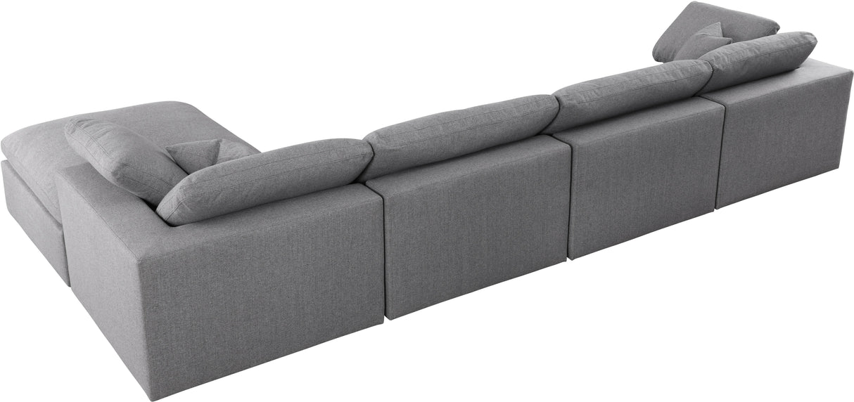 Serene Grey Linen Fabric Deluxe Cloud Modular Sectional - galleria furniture outlet