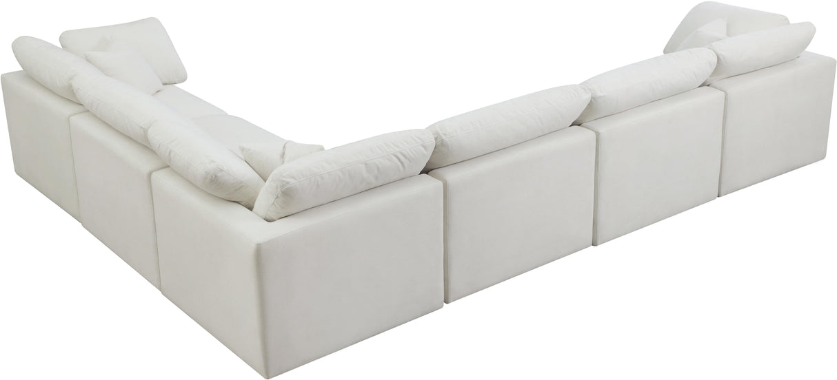Plush Cream Velvet Standard Cloud Modular Sectional